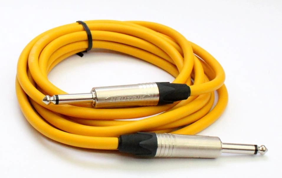 Gitarrenkabel 6,3mm Klinke/Klinke, Mono, Neutrik, 3 Meter, gelb