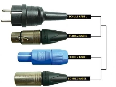 Schulz HBX10 Hybridkabel 10 Meter mit Powercon und DMX / Audio