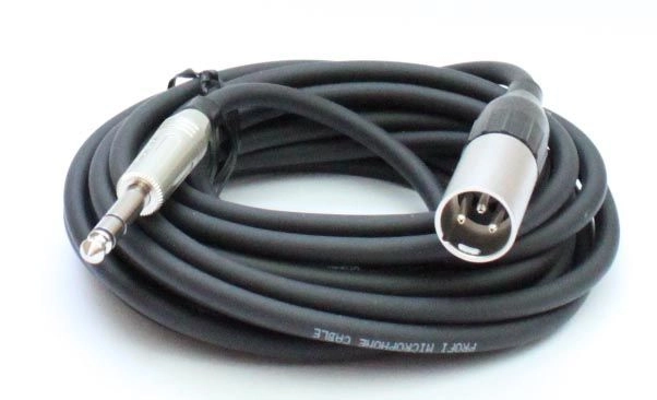 Mikrofonkabel Amphenol XLR male/ 6,3mm StereoKlinkenstecker, 5 Meter, schwarz