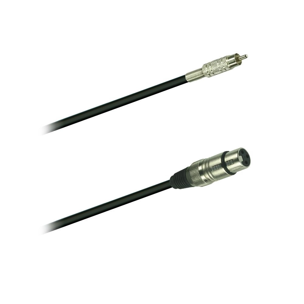 Cinchkabel, Cinchstecker XLR-female, 1,5 Meter, schwarz
