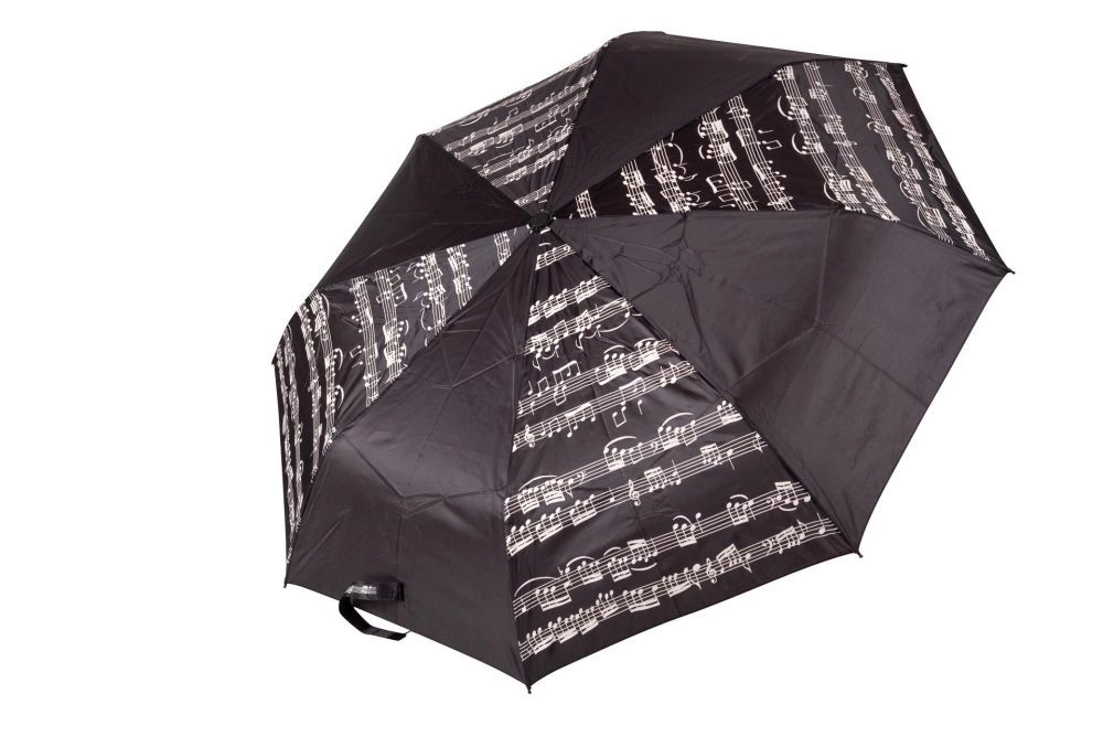Regenschirm umbrella mit Noten Farbe schwarz / weiß - Gudrun Kübler Ø ca.100 cm