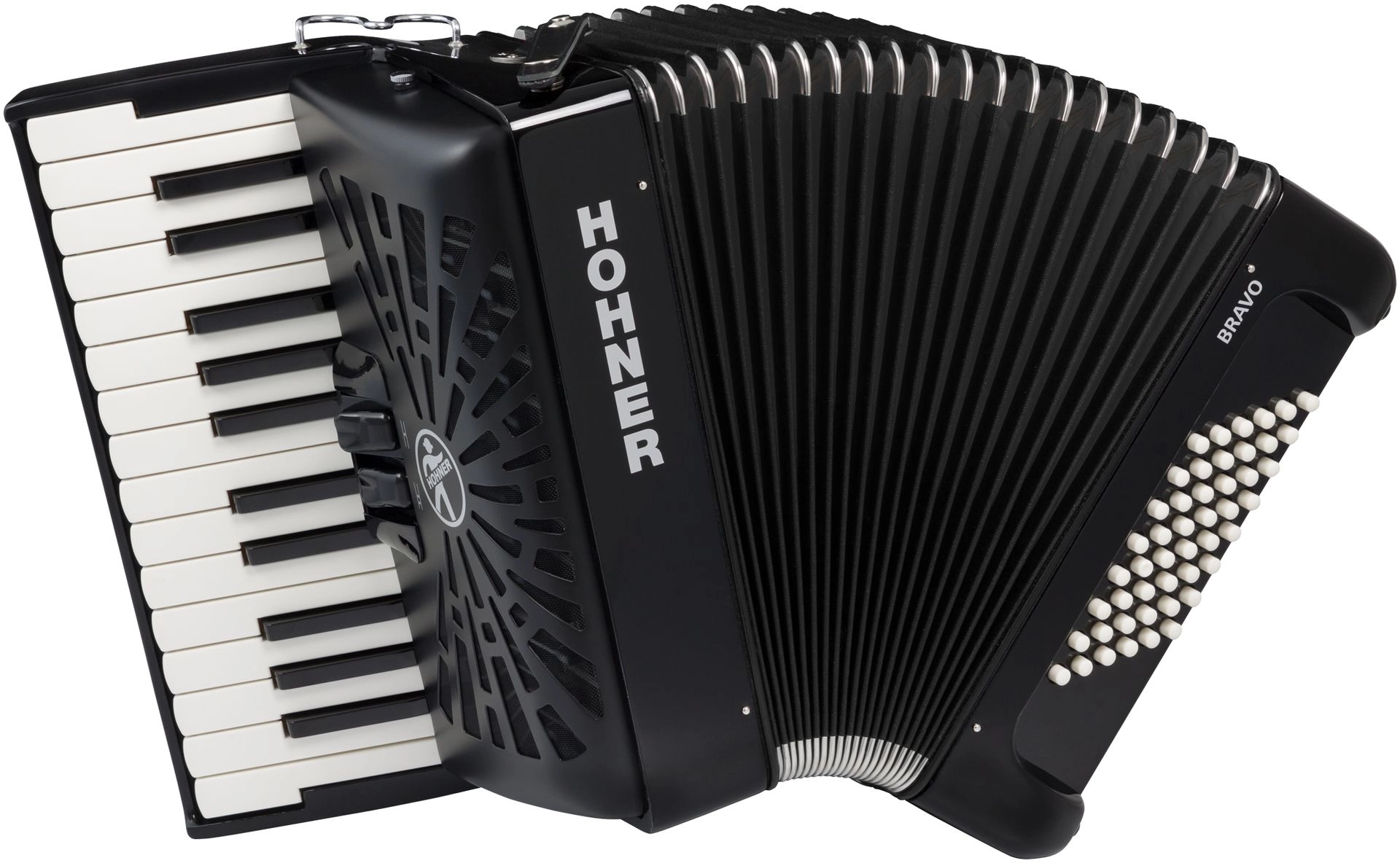 Hohner Bravo II 48 - schwarz HOA16522 48 Bässe, neues Verdeck, silent Key