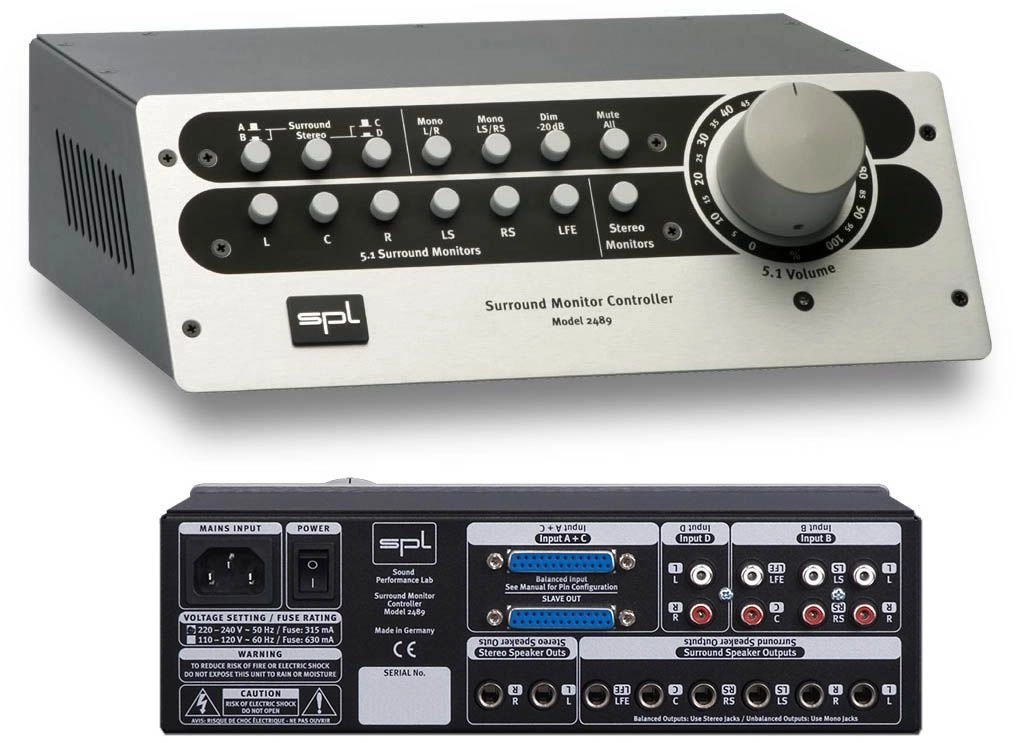 SPL SMC 2489 Surround Controll, Quellen-und Speakerverwaltung für Monitoring