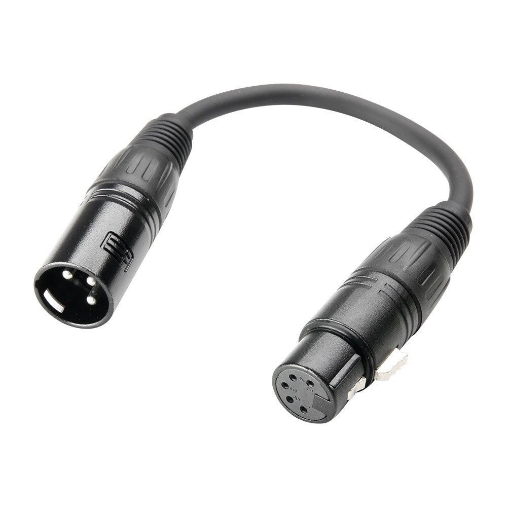 3 STAR DHM 0020 DMX Adapterkabel 5-Pol XLR Female auf 3-Pol XLR Male, 0,2 m
