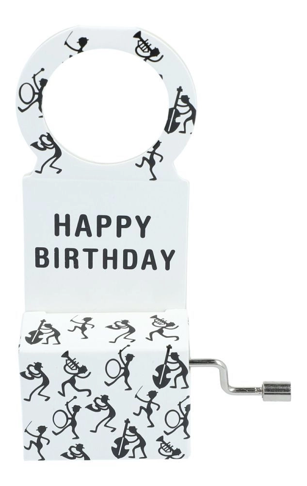 Spieluhr "Happy Birthday" als Geschenkanhänger für Flaschen zum Geburtstag