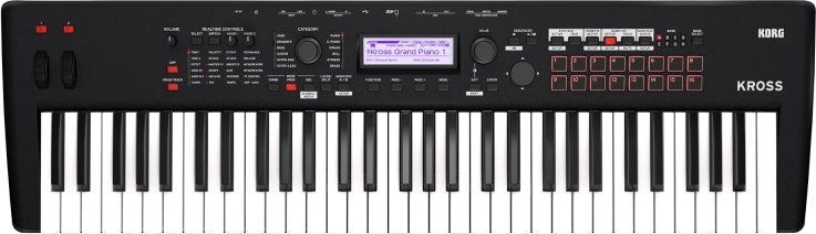 Korg KROSS 2-61 bk Music Workstation mit 61 Tasten, Sequenzer, Vocoder,
