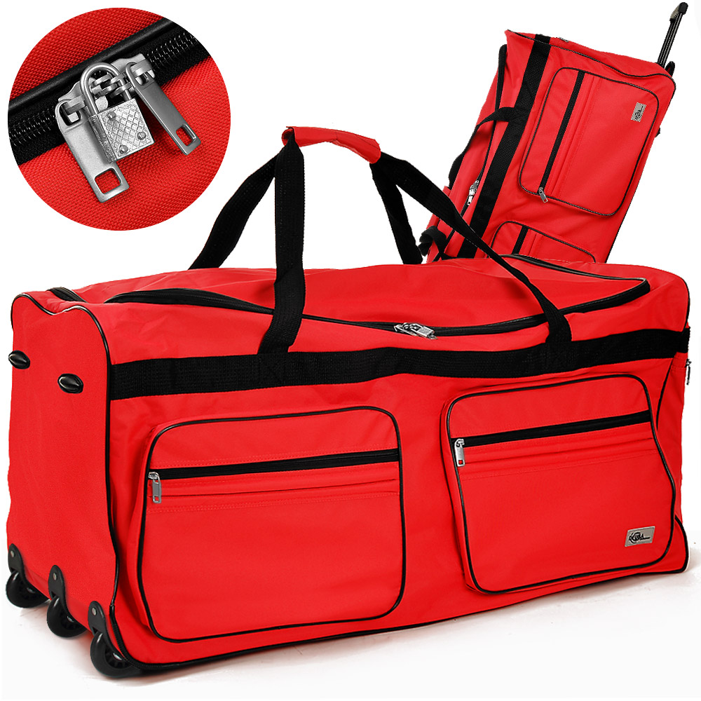 Deuba XXL Reisetasche + Trolleyfunktion Rot