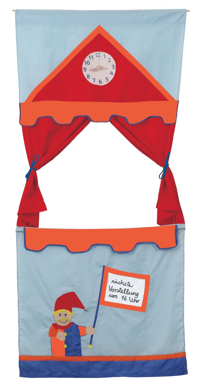 Tür Kasperletheater, platzsparendes Kinder Puppentheater inkl. 6 Handpuppen, zum Aufhängen
