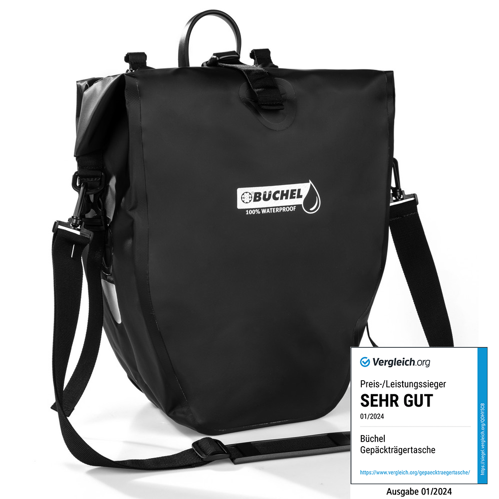 Wasserdichte Fahrradtasche - Schwarz