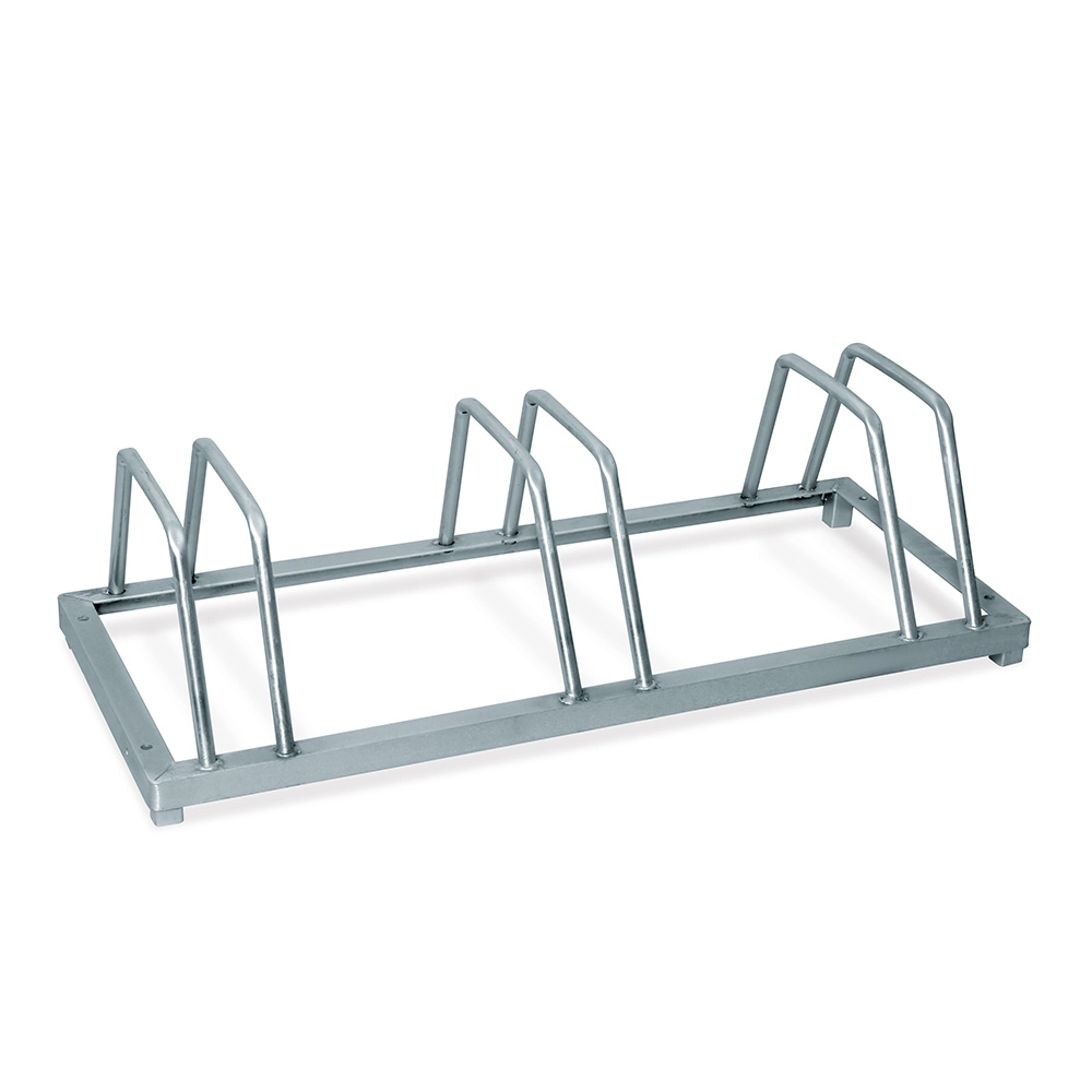 Fahrradständer BxTxH 880x390x250 mm, verzinkte Stahlkonstruktion, Einstellplatz für 3 Fahrräder