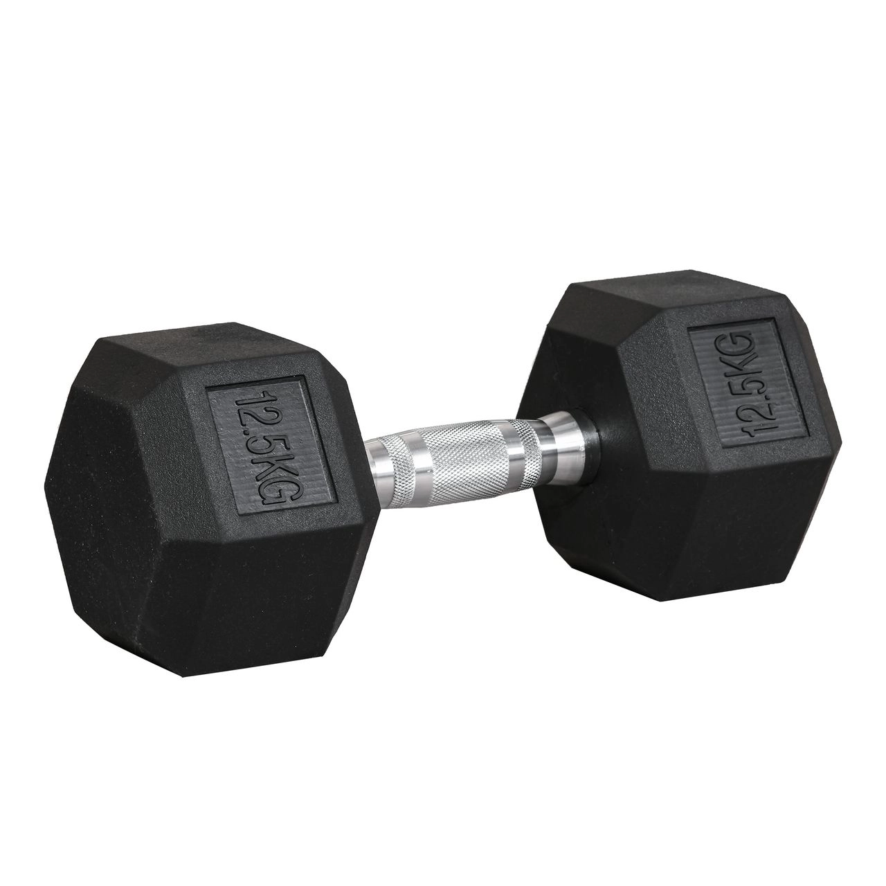 Gummi-Hantel Fitness Hantel Kurzhantel für Trainingsraum schwarz 12,5 KG