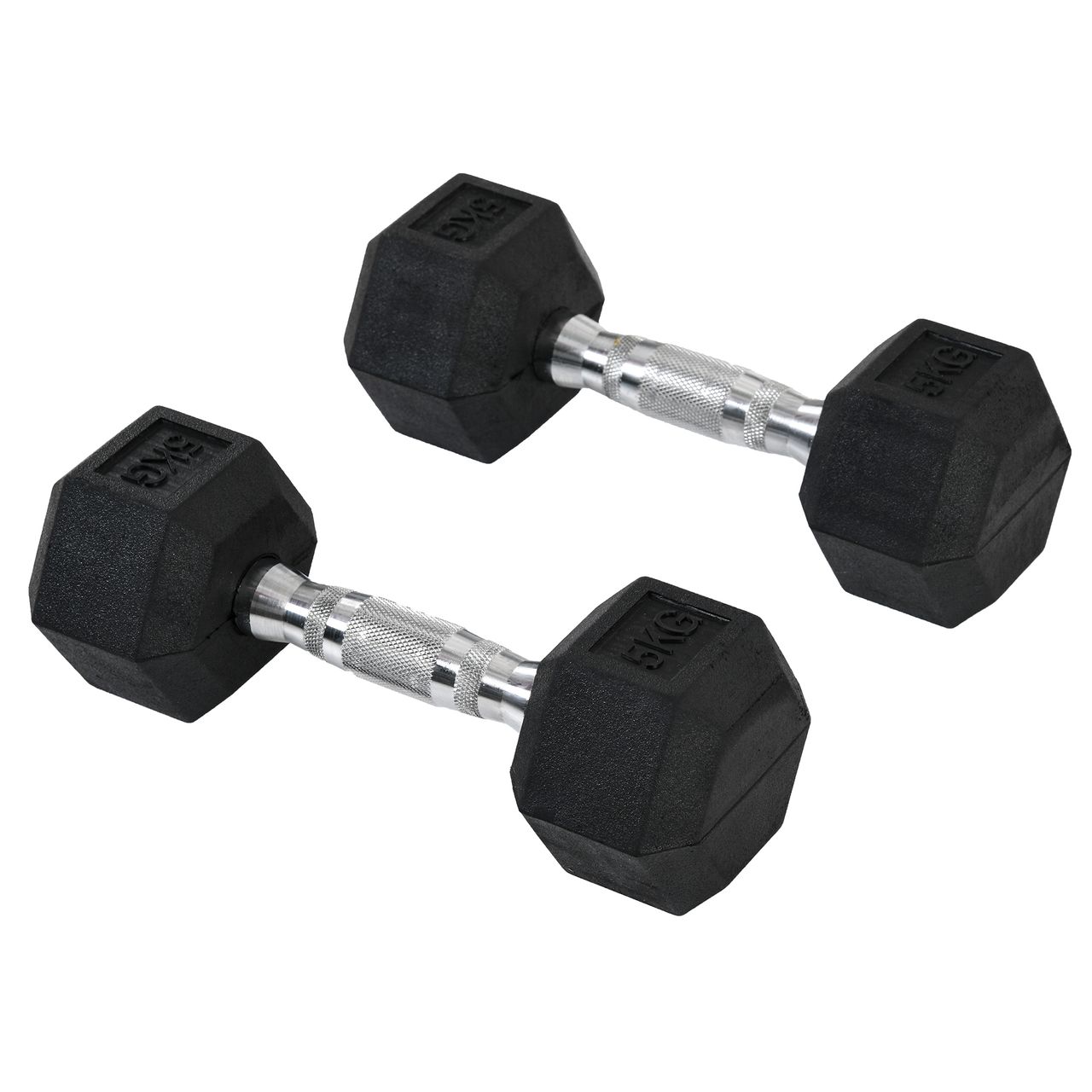 2er-Set Gummi-Hantel Fitness Hantel Kurzhantel für Trainingsraum schwarz 5 KG