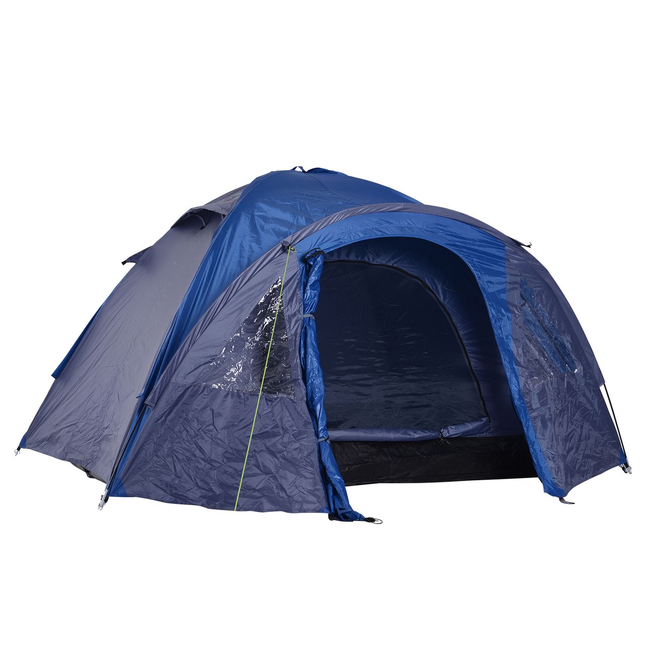 Doppelwandzelt Kuppelzelt Outdoor Iglu Familienzelt für 4 Personen Blau 250 x 300 x 130 cm