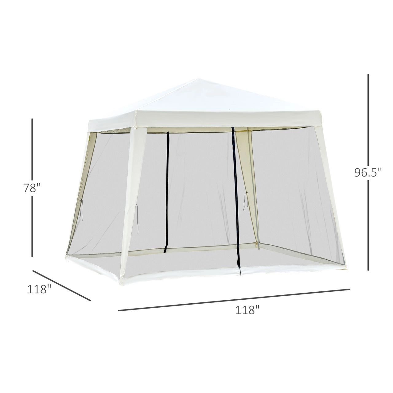 Gartenpavillon Pavillon Partyzelt mit Moskitonetz Cremeweiß 3 x 3 m