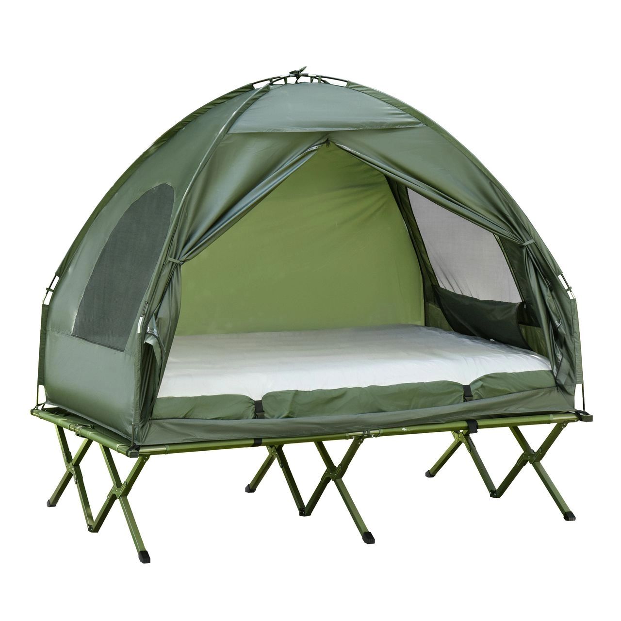 Campingzelt Erhöhtes Campingbett Kuppelzelt Luftmatratze mit Pumpe