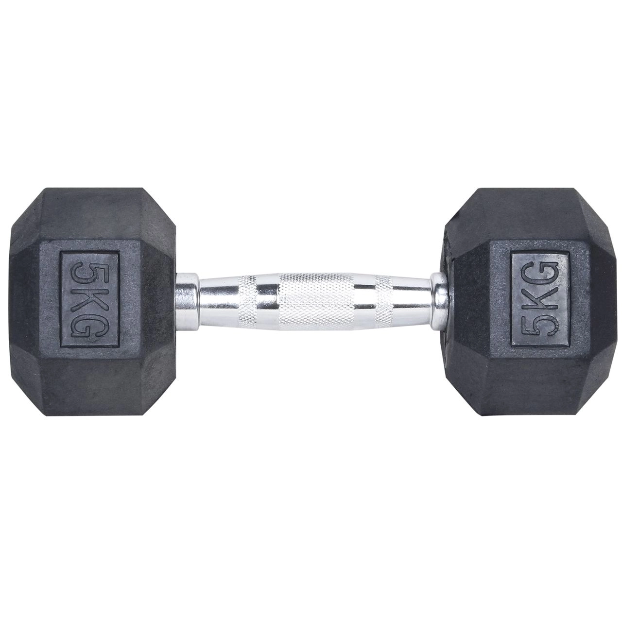 Body Coach Hexagon Kurzhantel 5 kg  gummierte sechs-eckige Gewichte aus Gusseisen