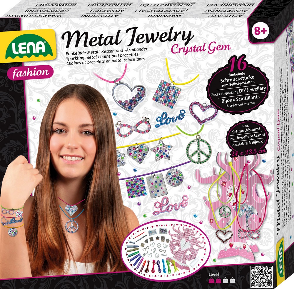 Metal Jewelry Crystal Gem, Faltschachtel