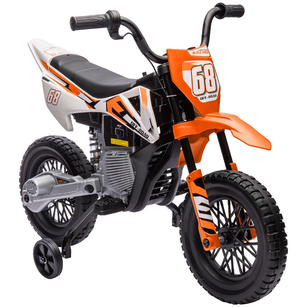 AIYAPLAY Kinder Elektro-Motorrad 12V Kindermotorrad mit Musik, 2,4-5 km/h