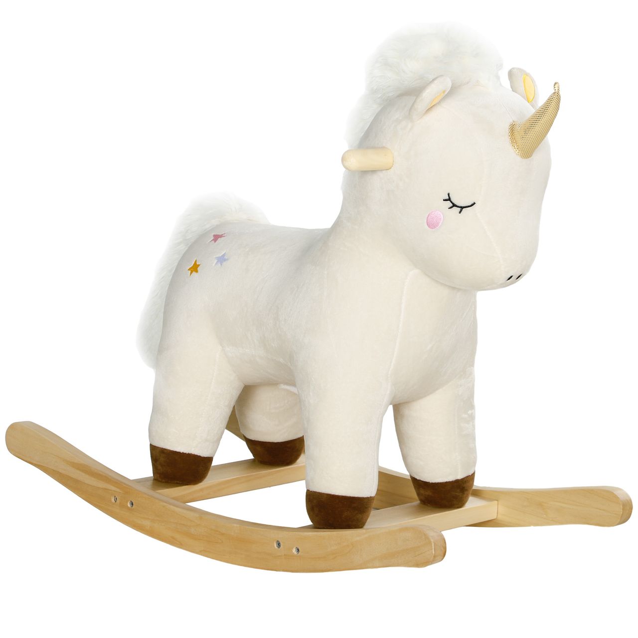 AIYAPLAY Schaukeltier mit Unicorn Design, Sound, weicher Sitz, für 2-4 Jahre