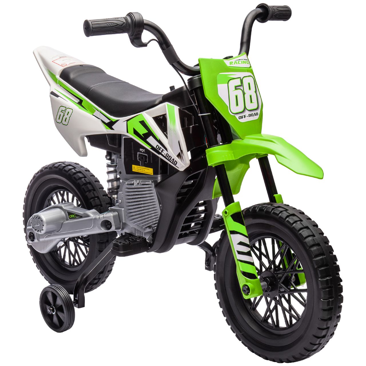 AIYAPLAY Kinder Elektro-Motorrad 12V Kindermotorrad mit Musik, 2,4-5 km/h