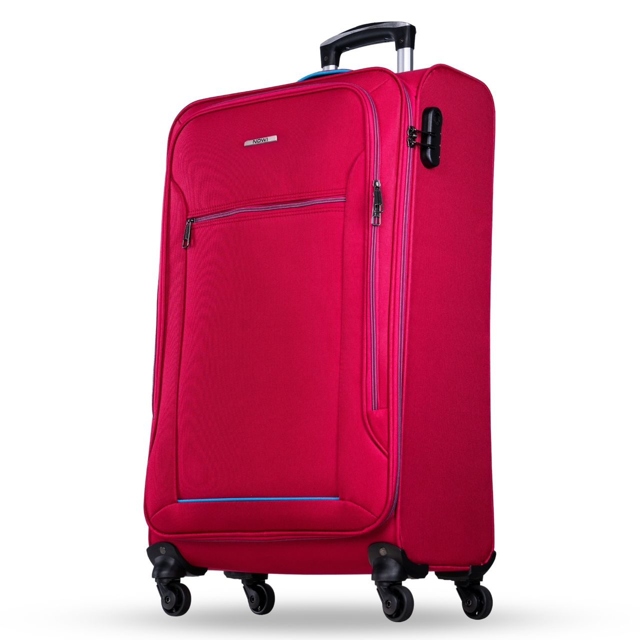 NOWI Sevilla Trolley M 55x40x20 – Leichter Koffer 30L 4 Rollen & Zahlenschloss BLAU