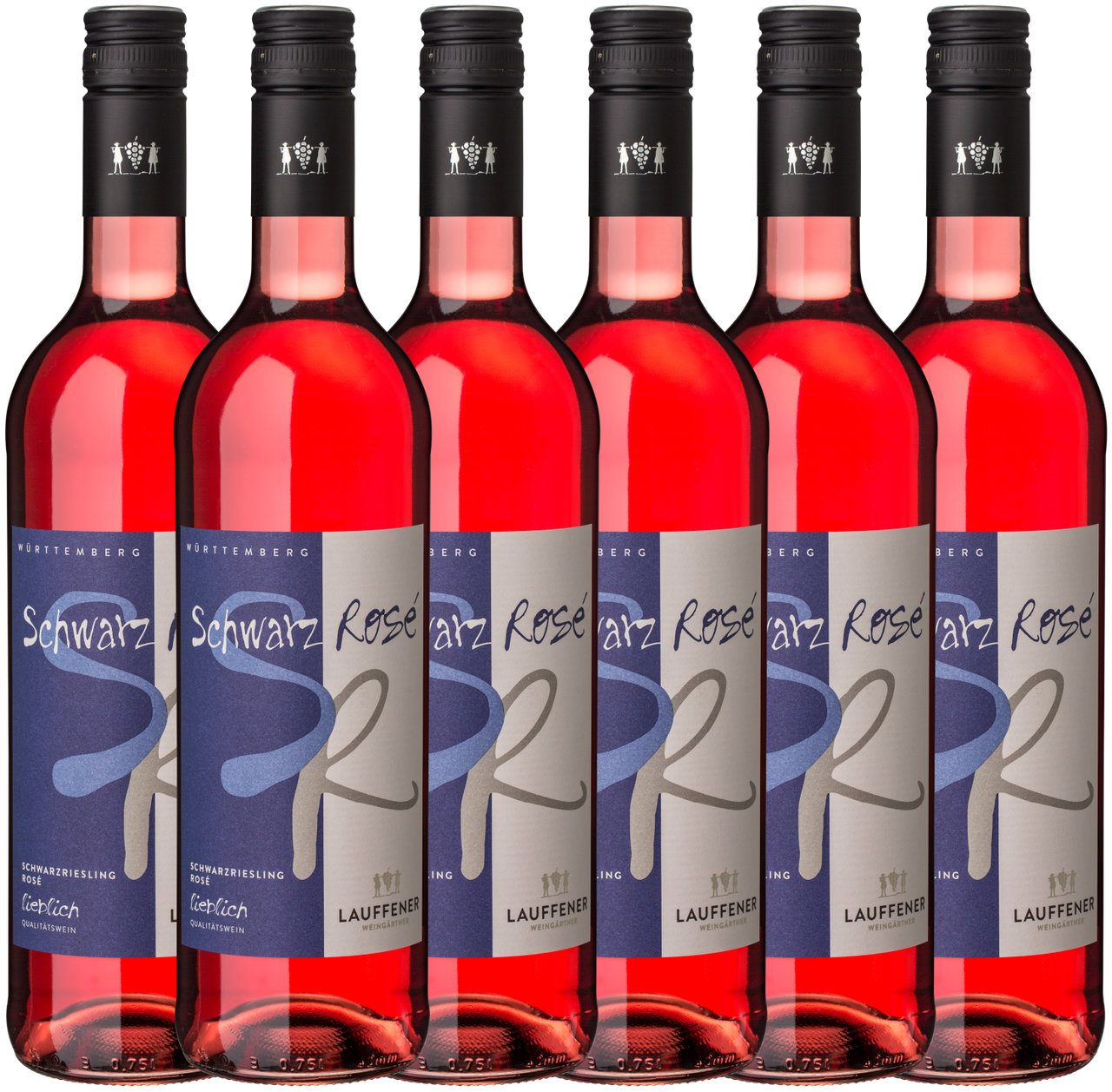 Lauffener "Schwarz/Rosé" Schwarzriesling Rosé QbA lieblich 0,75l - 6er Karton