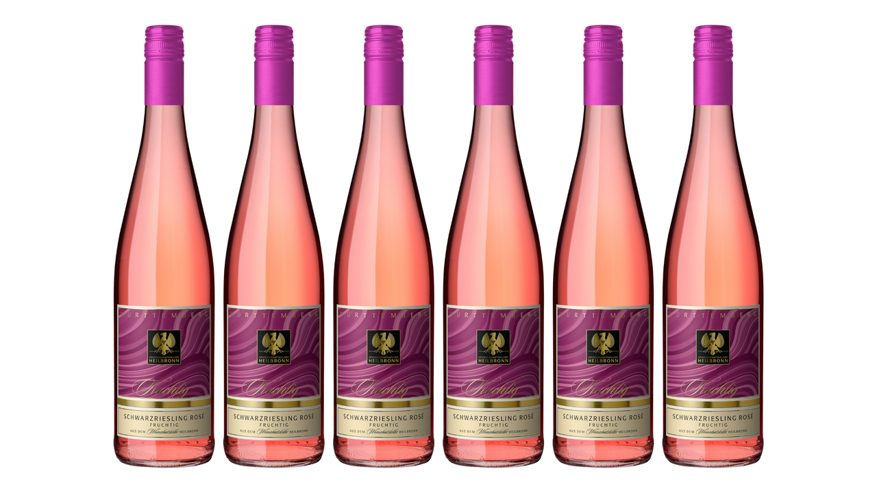 Heilbronner Schwarzriesling Rosé Qualitätswein fruchtig 6er Karton 0,75L