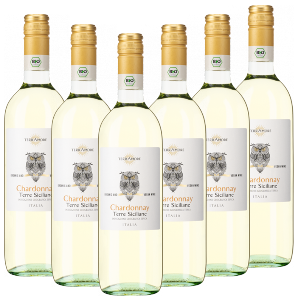 Bio-Chardonnay Terre Siciliane IGT "TerrAmore" Italien  trocken - 6er Karton