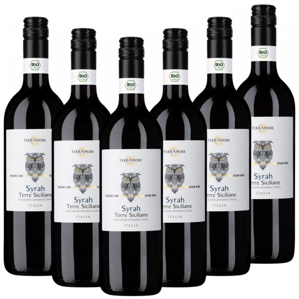 Bio-Syrah Terre Siciliane IGT TerrAmore Italien  trocken - 6er Karton