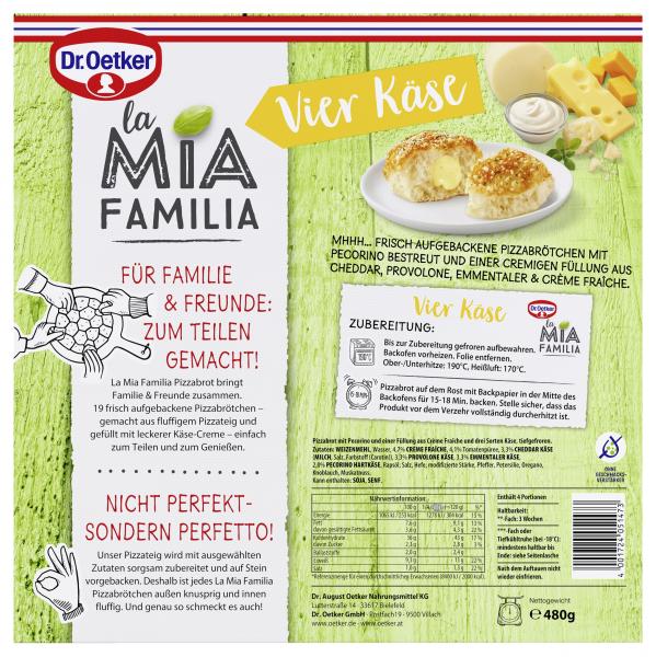Dr. Oetker La Mia Familia Vier Käse Pizzabrötchen