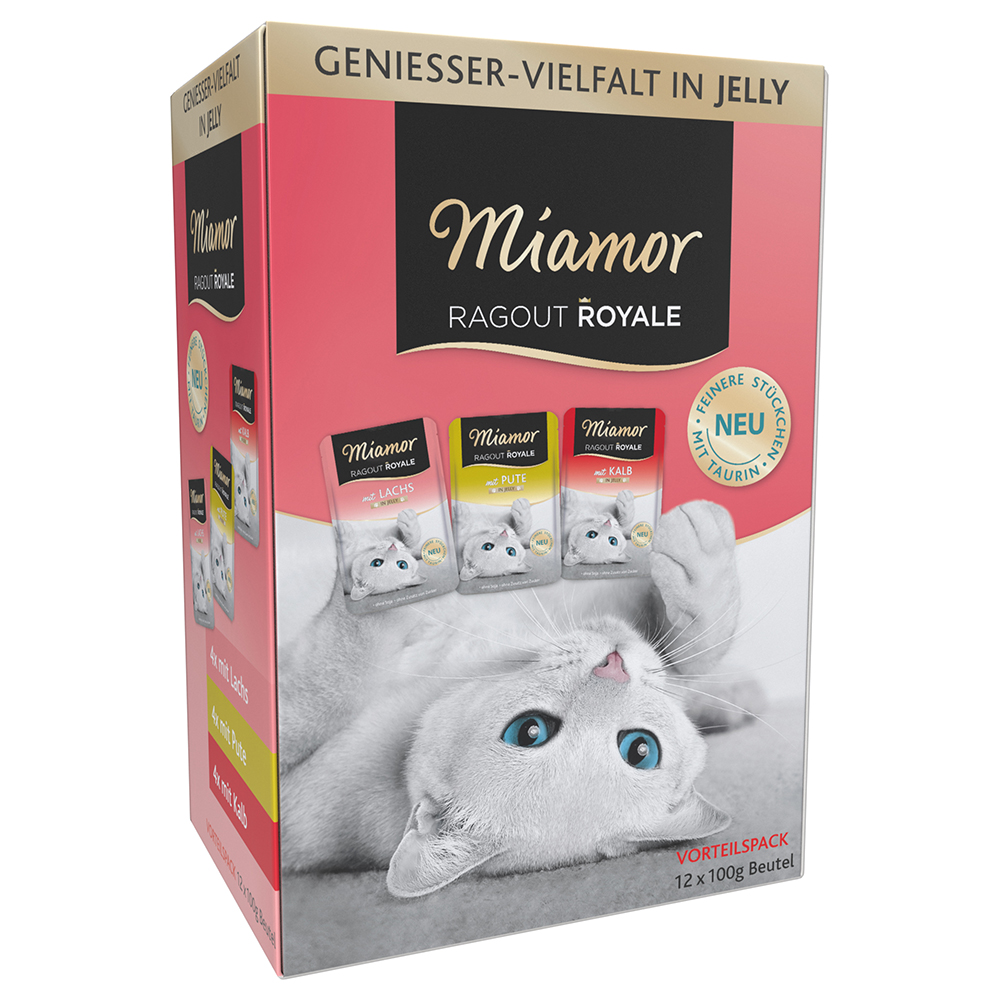 Miamor Ragout Royale in Jelly Multipack 12x100g Pute, Lachs, Kalb