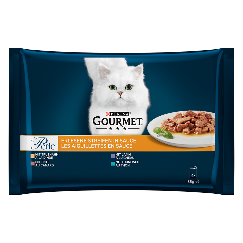 GOURMET Perle 4x85g Truthahn, Thunfisch, Ente und Lamm