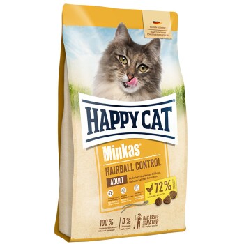 HAPPY CAT Minkas Trockenfutter Katze Adult, Hairball Control, Geflügel 4 kg