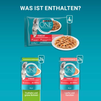 Purina ONE Sterilcat 26x85g mit Lachs und Karotten