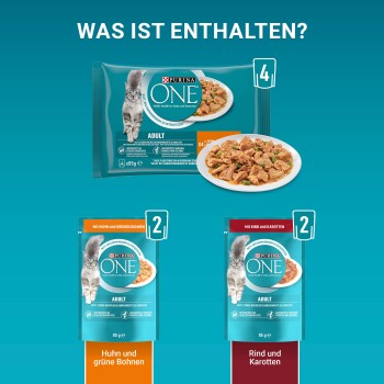 Purina ONE Adult 26x85g mit Huhn und grünen Bohnen
