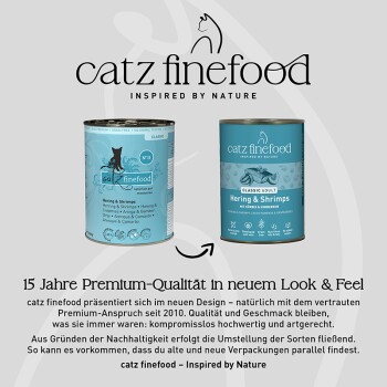 Catz finefood Nassfutter Katze Classic Adult No. 13 Hering und Shrimps 6x400 g
