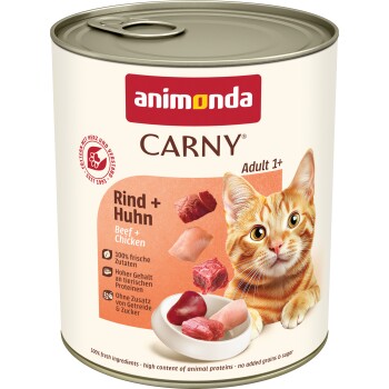 animonda Carny Nassfutter Katze Adult Rind und Huhn 6x800 g