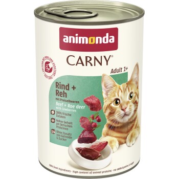 animonda Carny Nassfutter Katze Adult 6x400 g Rind, Reh & Preisselbeeren