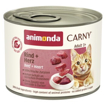 animonda Carny Nassfutter Katze Adult Rind und Herz 6x200 g
