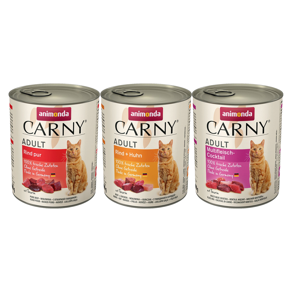 animonda Carny Nassfutter Katze Adult, Mixpaket 6x800 g Mixpaket 1