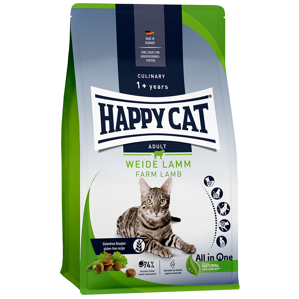 HAPPY CAT Culinary Trockenfutter Katze Adult, Weide-Lamm 300 g