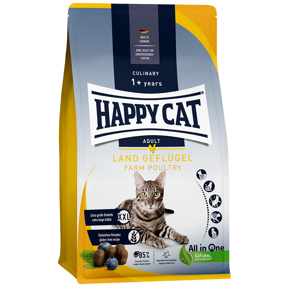 HAPPY CAT Culinary Trockenfutter Katze Adult, Land-Geflügel 10 kg