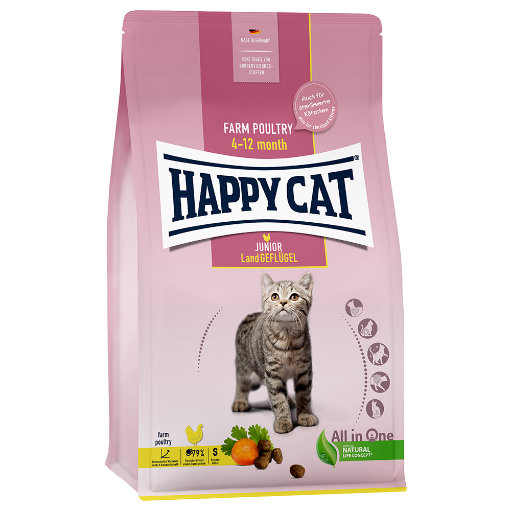 HAPPY CAT Young Trockenfutter Katze Junior, Land-Geflügel 10 kg