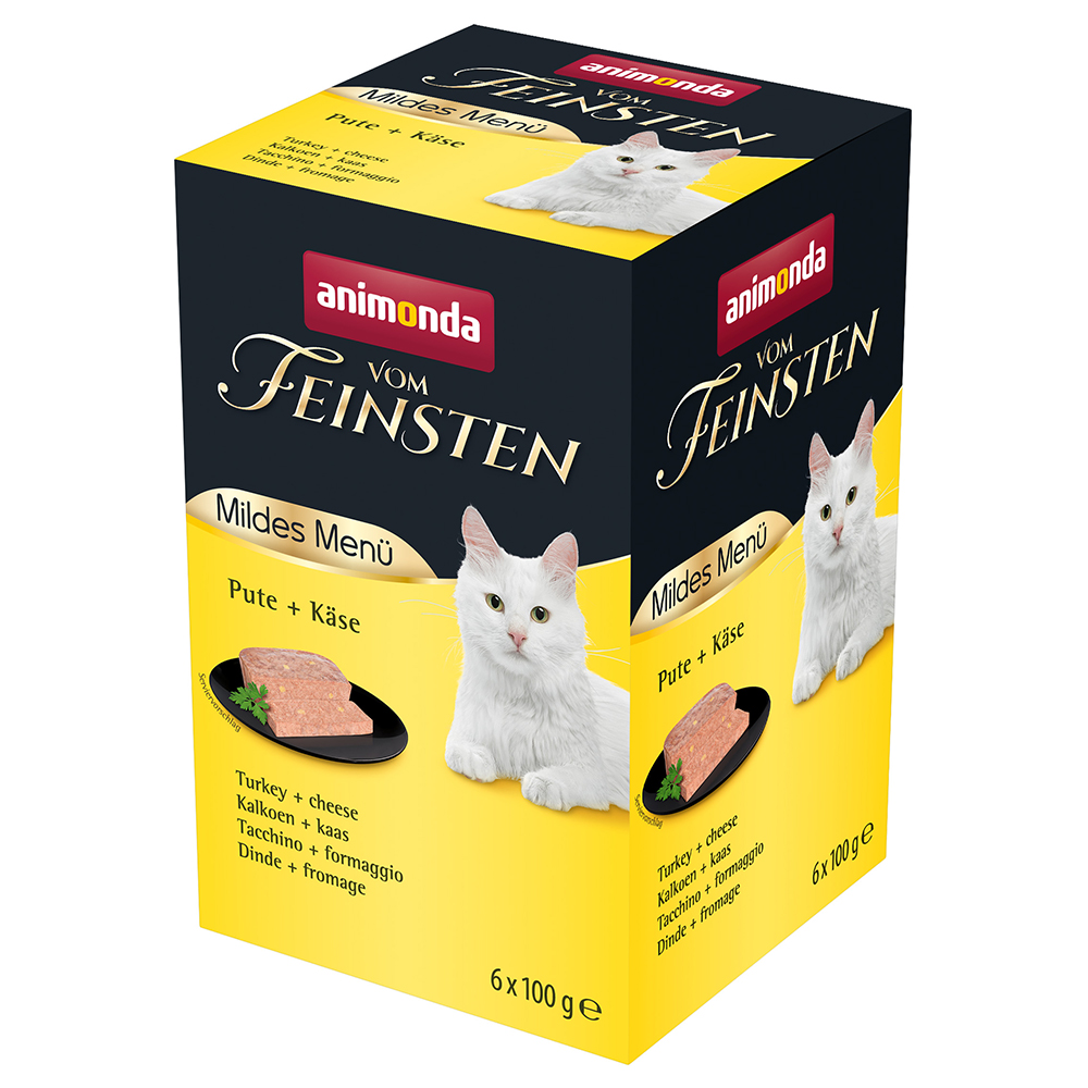 animonda Vom Feinsten Adult Mildes Menü 6x100g Pute & Käse