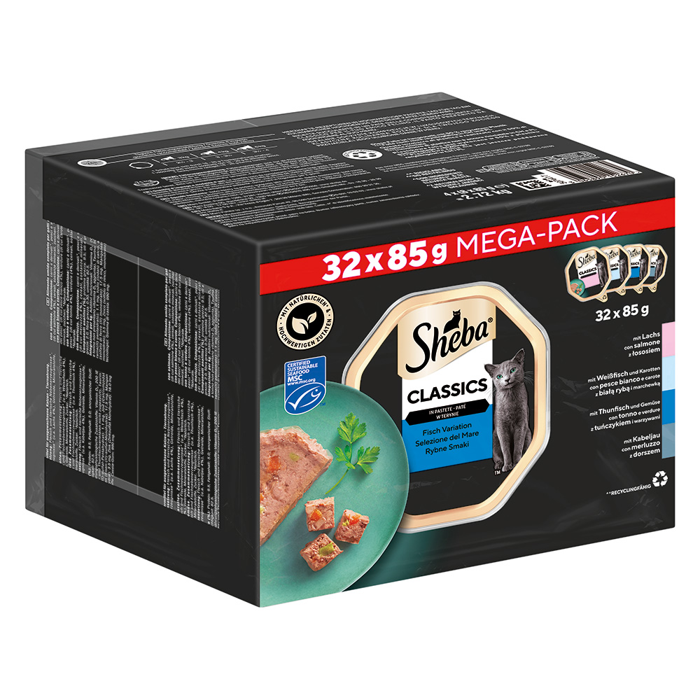 Sheba Mega-Pack Classics in Pastete Fisch Variation 32x85g