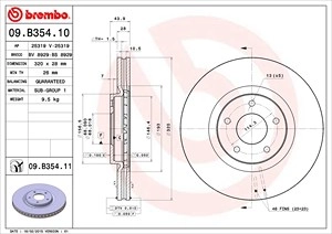 BREMBO Bremsscheibe 09.B354.11 Bremsscheiben,Scheibenbremsen RENAULT,NISSAN,KOLEOS (HY_),Qashqai / Qashqai +2 I (J10, NJ10),JUKE (F15)