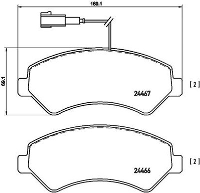 BREMBO Bremsbelagsatz P 23 136 Bremsbeläge,Bremsklötze FIAT,PEUGEOT,CITROËN,Ducato Kastenwagen (250_, 290_),Ducato Bus (250_, 290_)