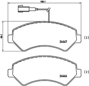 BREMBO Bremsbelagsatz P 23 136 Bremsbeläge,Bremsklötze FIAT,PEUGEOT,CITROËN,Ducato Kastenwagen (250_, 290_),Ducato Bus (250_, 290_)