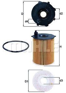 MAHLE ORIGINAL Ölfilter OX 171/16D Motorölfilter,Filter für Öl FIAT,ALFA ROMEO,CHRYSLER,500 (312),500 C (312),Panda Schrägheck (312_, 319_)