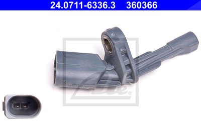 ATE ABS Sensor 24.0711-6336.3 Drehzahlsensor,Raddrehzahl Sensor VW,AUDI,SEAT,TOURAN (1T1, 1T2),TIGUAN (5N_),Passat Variant (365),TOURAN (1T3)